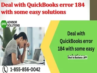 deal with quickbooks error 184 with some easy solutions