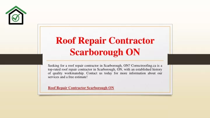 roof repair contractor scarborough on