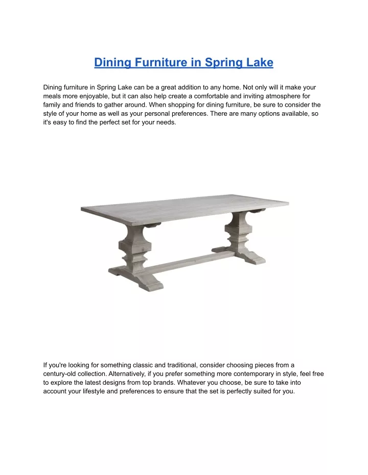 dining furniture in spring lake