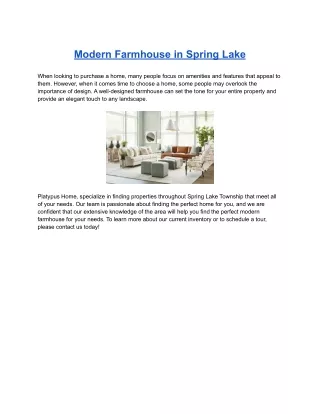 modern farmhouse in spring lake