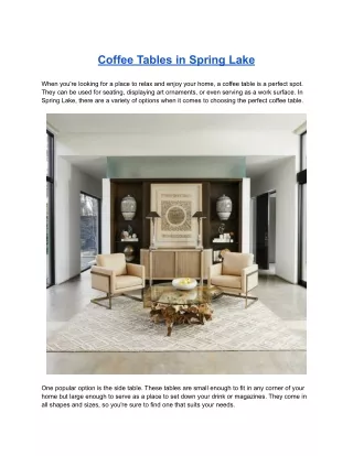 coffee tables in spring lake
