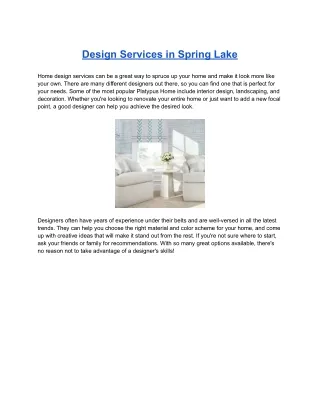 design services in spring lake