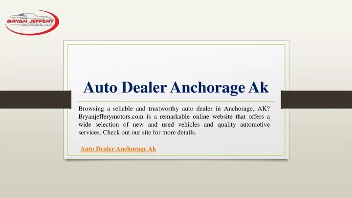 auto dealer anchorage ak