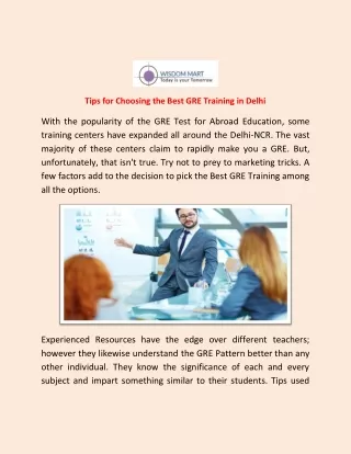 tips for choosing the best gre training in delhi