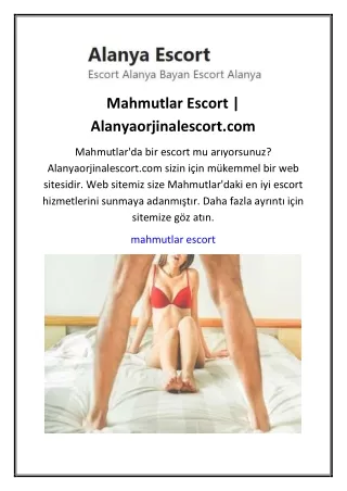 Mahmutlar Escort  Alanyaorjinalescort.com