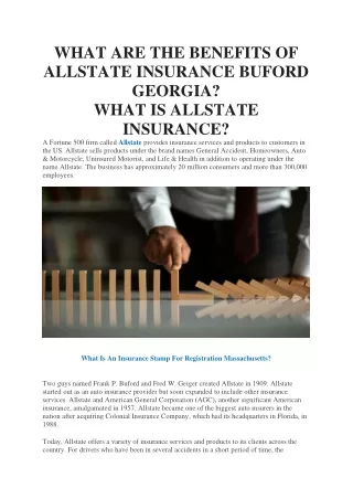 What Are The Benefits Of Allstate Insurance Buford Georgia