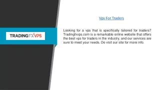 Vps For Traders | Tradingfxvps.com