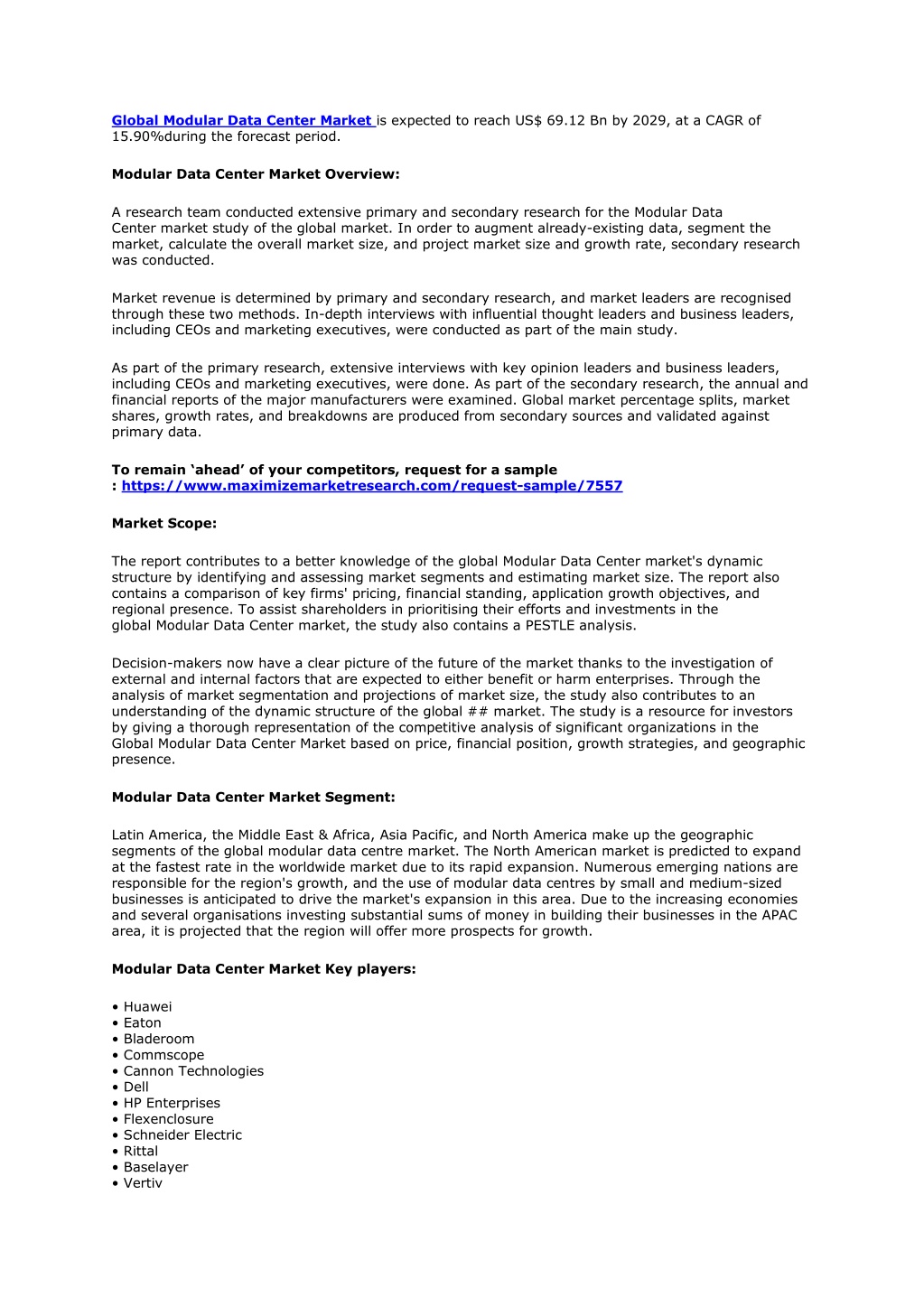 PPT - Modular Data Center Market PowerPoint Presentation, free download ...