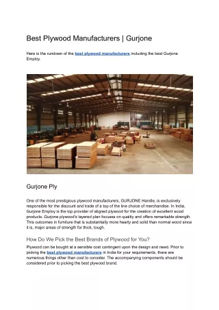 The Rundown of the Best Plywood Manufacturers