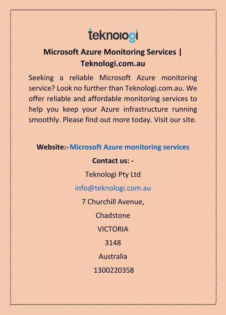 microsoft azure monitoring services teknologi