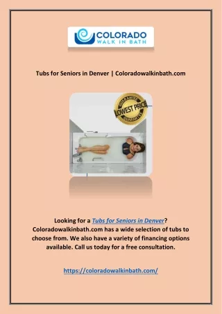 tubs for seniors in denver coloradowalkinbath com