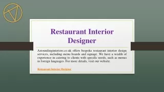 Restaurant Interior Designer | Astoundinginteriors.co.uk
