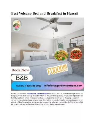 best volcano bed and breakfast in hawaii