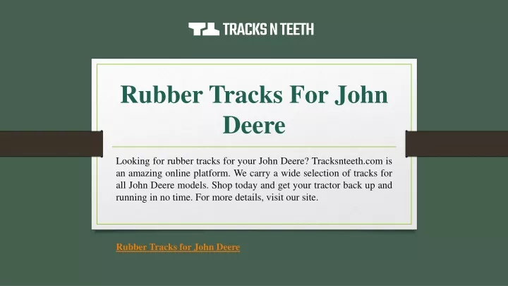 rubber tracks for john deere