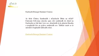 Gaeltacht Donegal Summer Courses  Cnb.ie en