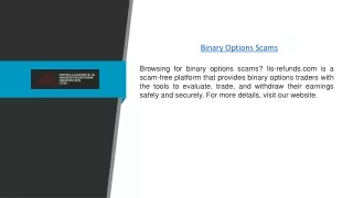 Binary Options Scams | Iis-refunds.com