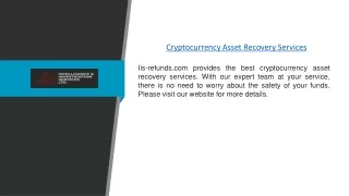 Cryptocurrency Asset Recovery Services | Iis-refunds.com