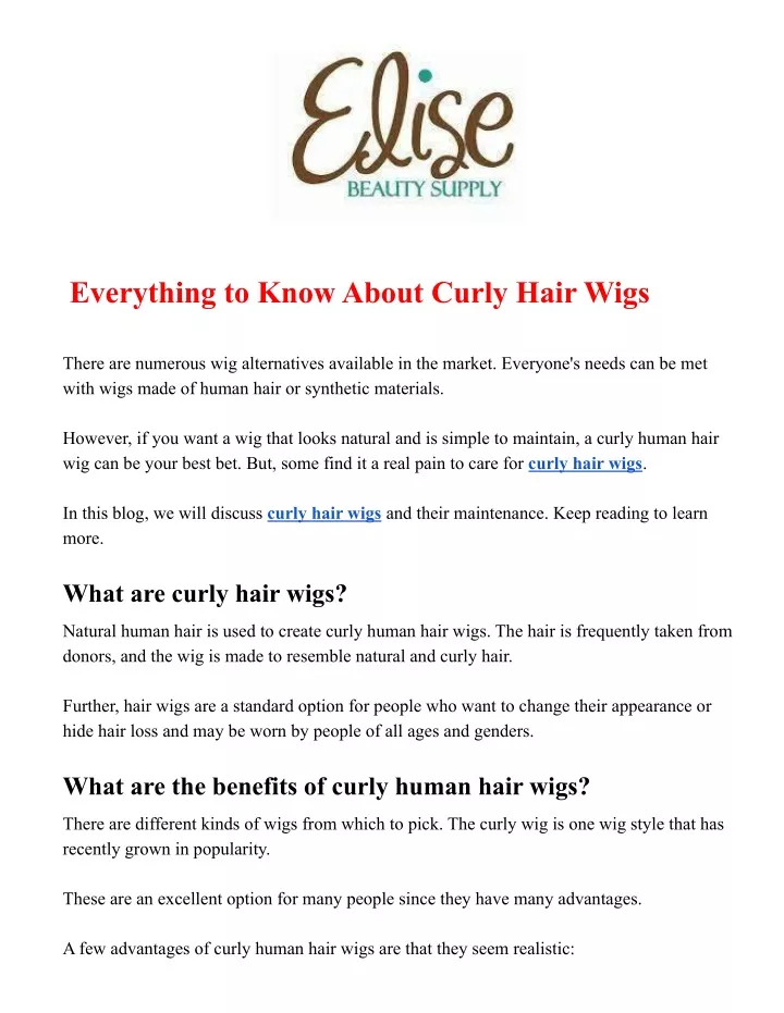 everything to know about curly hair wigs