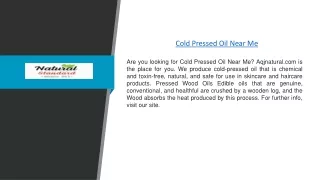 Cold Pressed Oil Near Me | Aqjnatural.com