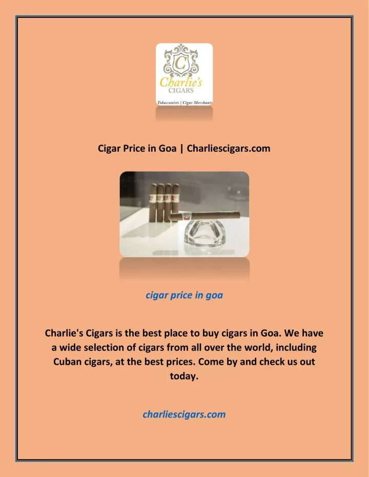 cigar price in goa charliescigars com