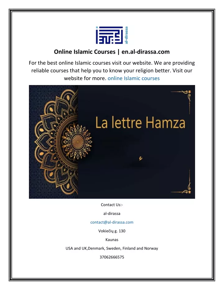 online islamic courses en al dirassa com