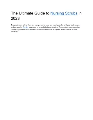 the ultimate guide to nursing scrubs in 2023