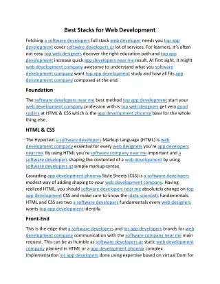 best stacks for web development