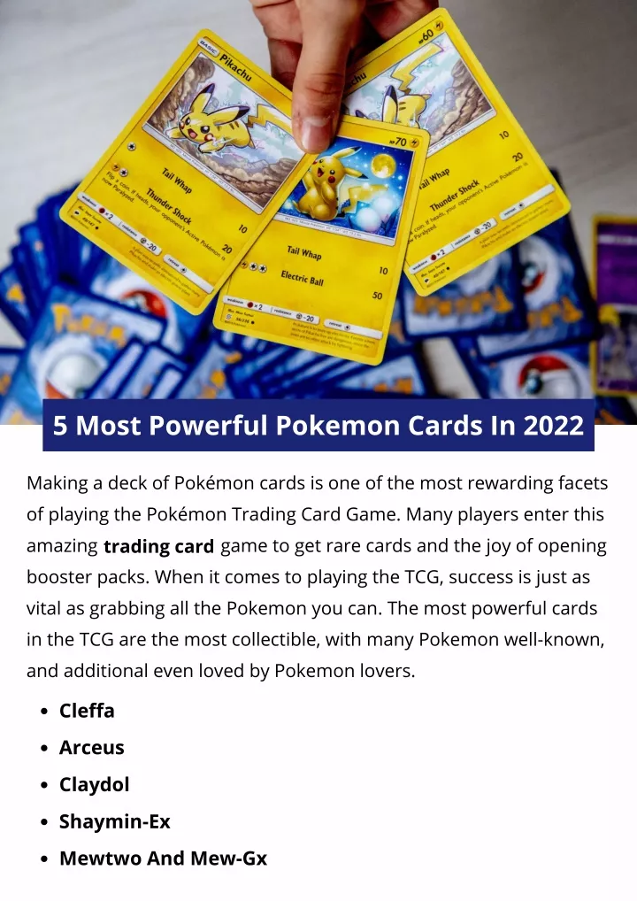 5 most powerful pokemon cards in 2022