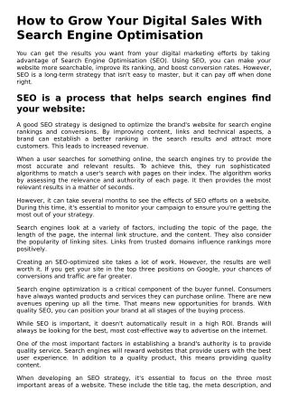how to grow your digital sales with search engine