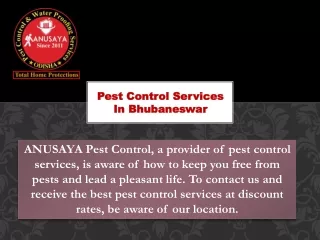 Best Pest Control Services In Bhubaneswar | Anusaya Pest Control