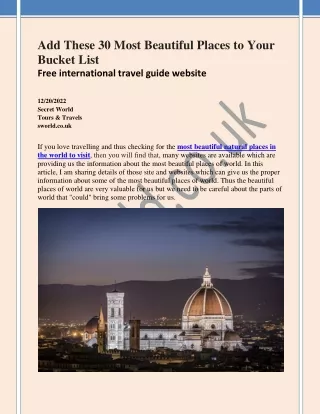 add these 30 most beautiful places to your bucket