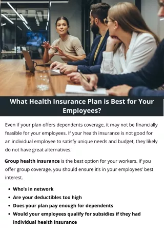 What Health Insurance Plan is Best for Your Employees