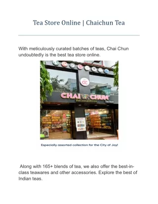 Tea Store Online | Chaichun Tea