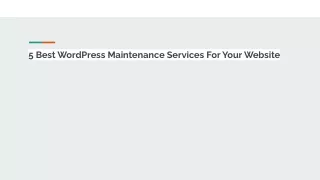 5 best wordpress maintenance services for your