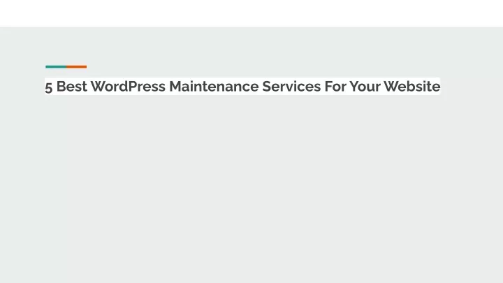 5 best wordpress maintenance services for your