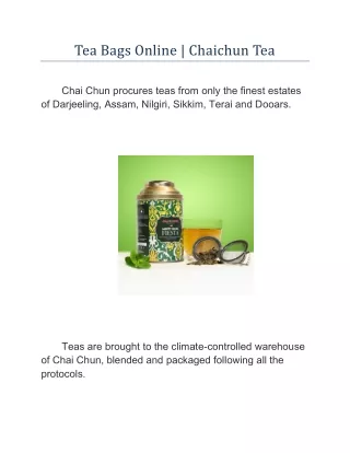 Tea Bags Online | Chaichun Tea