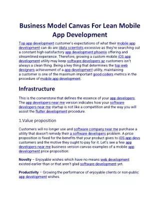 business model canvas for lean mobile