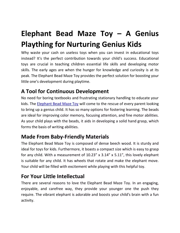 elephant bead maze toy a genius plaything