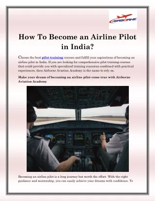 Pilot Training
