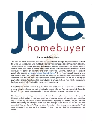how to handle foreclosure