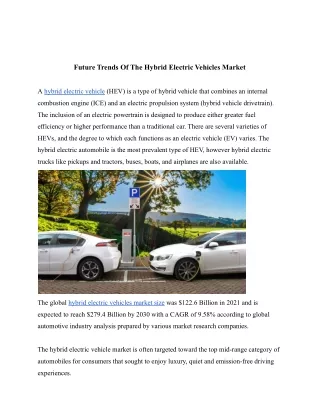 Future trends of the hybrid electric vehicles market