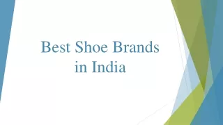 Best Shoe Brands in India