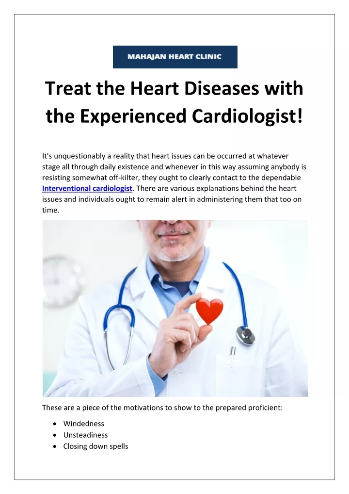 treat the heart diseases with the experienced