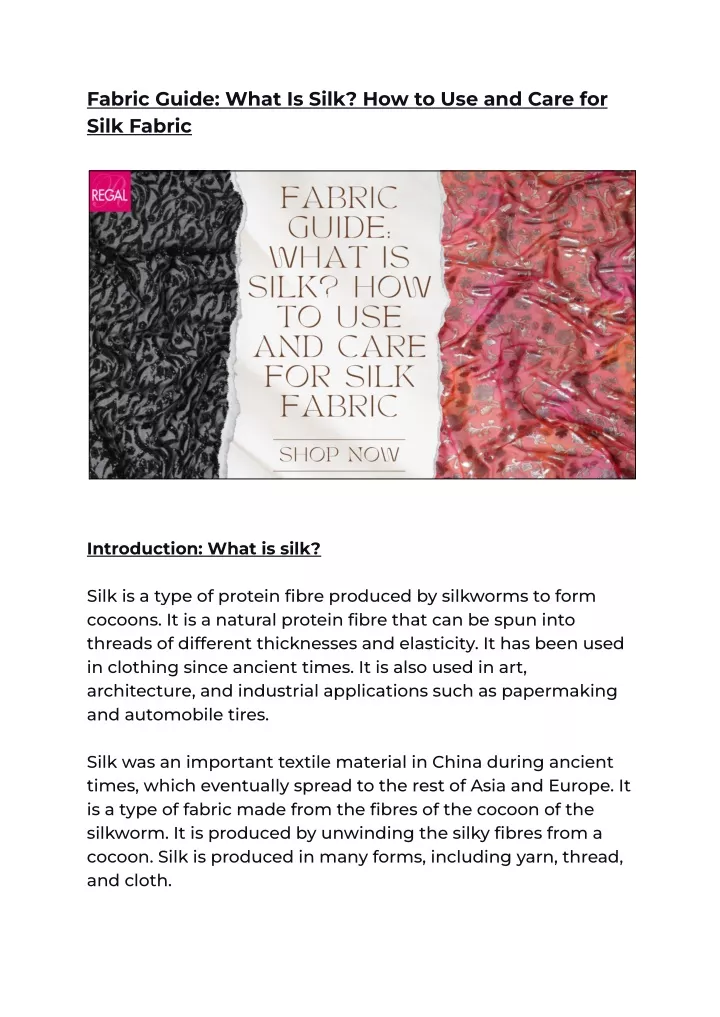 fabric guide what is silk how to use and care