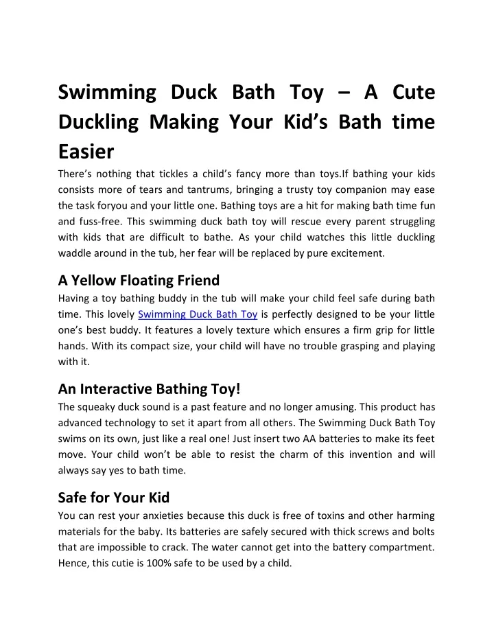 swimming duck bath toy a cute duckl ing making