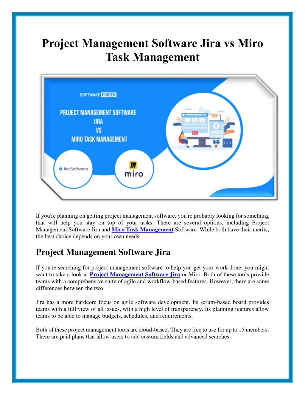 PPT - Project Management Software Jira vs Miro Task Management ...
