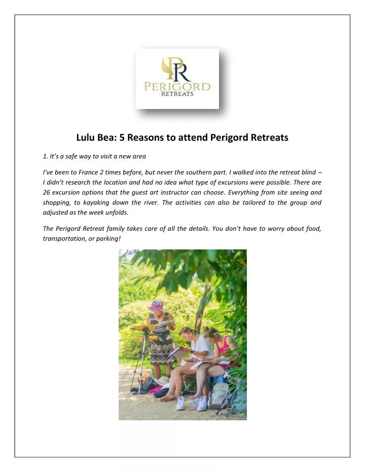 lulu bea 5 reasons to attend perigord retreats