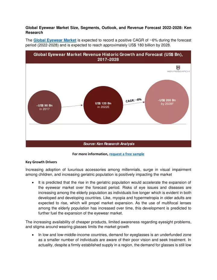 global eyewear market size segments outlook