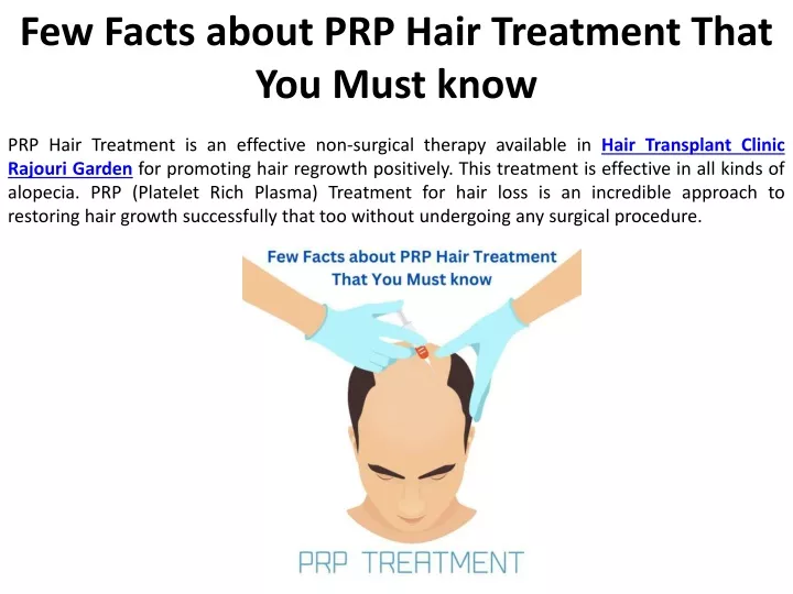 few facts about prp hair treatment that you must