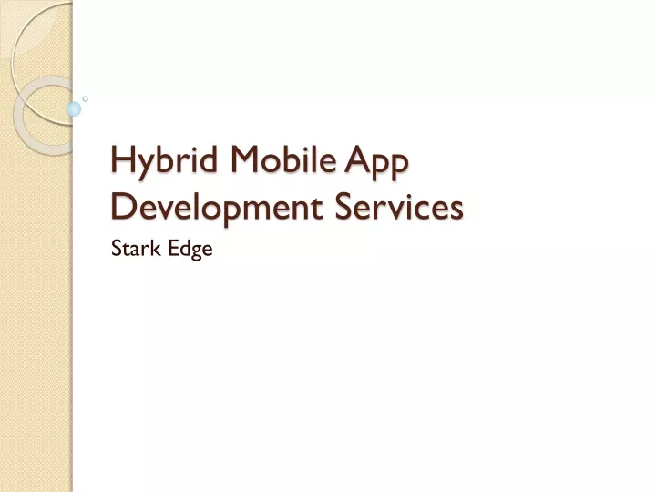 hybrid mobile app development services